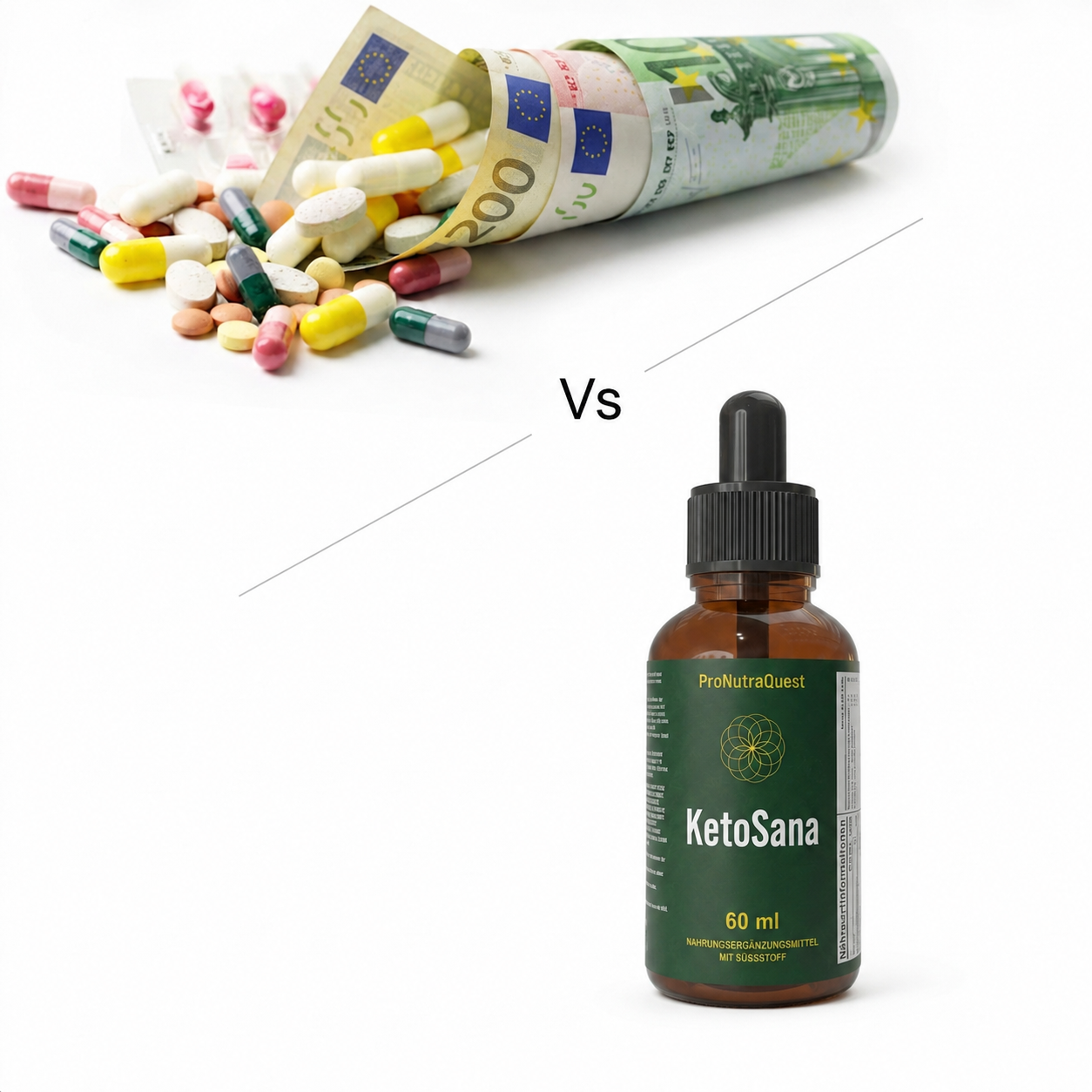 Teure Pillen vs. KetoSana Tropfen
